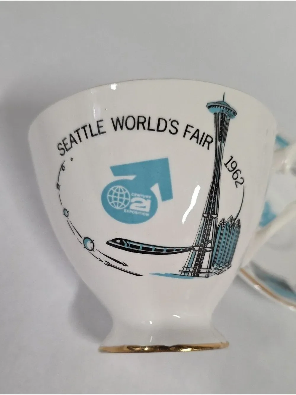 Vintage MCM 1962 Royal Talbot Seattle World's Fair Teacup & Saucer Set